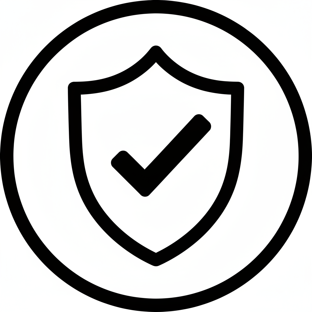 Icono de garantía en color negro 